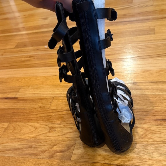 Kensie Black Knee-High Gladiator Sandals - Picture 3 of 3